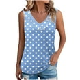 thumbnail image 2 of Karight Tank Tops for Women Polka Dot Ruffle Shirts Sleeveless Round Neck Tank Top Casual Summer Blouses Vest, 2 of 6