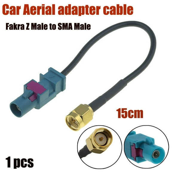Universal Antenna Adapter Cable Fakra Z Male to SMA Male for GSM GPS DAB