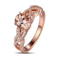 thumbnail image 2 of Infinity 2.50 Carat oval cut Morganite and Diamond Engagement Ring in 14k Rose Gold morganite & diamond engagement ring, 2 of 2