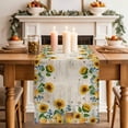 thumbnail image 2 of Table Runner 72 Inches Long for Kitchen Dining, Sunflowers Dresser Scarf Farmhouse, Dining Table Decorations for Wedding/Parties, Yellow Floral Bees Green Leaves Watercolor 18 x 72 In, 2 of 8