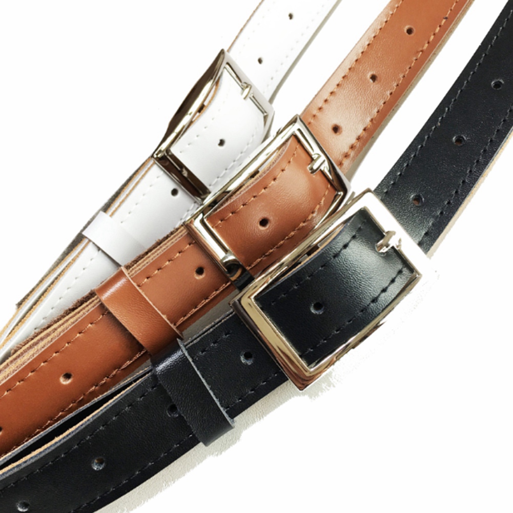 2x Leather and Metal Buckle Electric Guitar Strap Belt Shoulder Pad Adjustable Guitar Straps-White Color & Brown Color