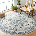 thumbnail image 3 of SAFAVIEH Madison Dalia Oriental Area Rug, Ivory/Light Blue, 5' x 5' Round, 3 of 12