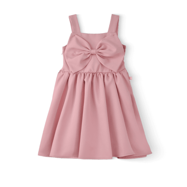 FLORY Vestido con Moño para Niña | Vestido casual para Niña | 0152, Palo de Rosa, M