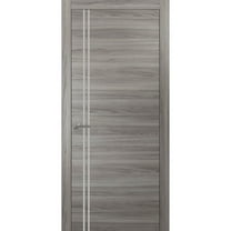 Modern Solid Interior Door with Handle | Planum 0310 Ginger Ash | Single Regural Panel Frame Trims | Bathroom Bedroom Sturdy Doors-30" x 80"