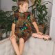 thumbnail image 4 of Balery Vintage Butterfly Green Conjunto de Pijama Infantil de Manga Corta con Estampado – Ropa de Dormir de Algodón Suave-Medium, 4 of 6