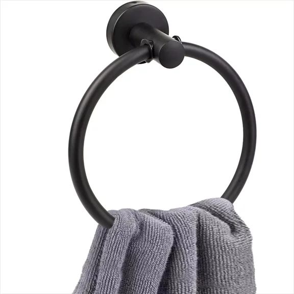 Matte Black Towel Ring For Bathroom Stainless Steel Rustproof Hand Towel Holder
