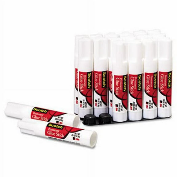 Scotch Permanent Glue Stick, .28 oz, 18/Pack