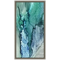 Amanti Art Blue Leaf Form II Framed Canvas Wall Art Print