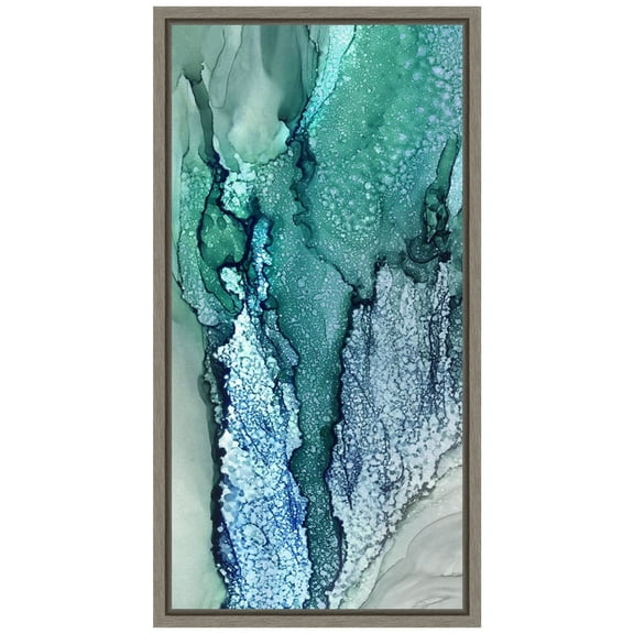 Amanti Art Blue Leaf Form II Framed Canvas Wall Art Print