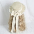 thumbnail image 3 of COMEET Soft Girl Straws Hat, Soft Girl Straw Hat Lolitas Bowknot Sun Hat Beach Vacation Hat Travel Essential Hat for Travel and Outdoor Activity, 3 of 8