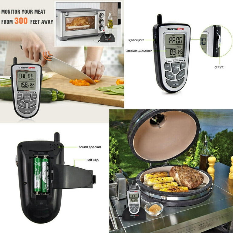 Wireless Meat Thermometer Probe BBQ Grill Meat Kitchen Oven Food Cooking , Smoke