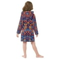thumbnail image 5 of FORMRS Niños Bathrobe Unisex Hooded Robe Soft Plush Pajamas Sleepwear, Size 2-3T, Red Geometric Eagle, 5 of 7