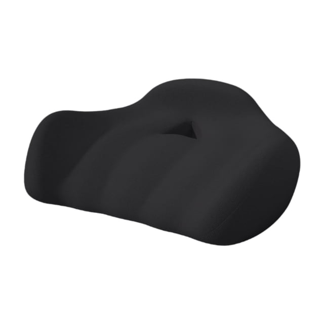 Cojín de asiento de espuma viscoelástica, cómodo, lavable, para viajes largos, para sentarse en el trasero Negro