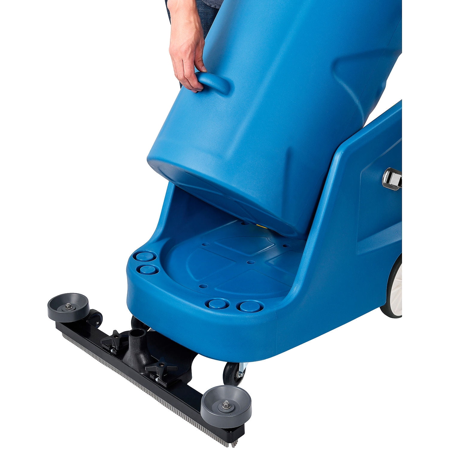 Global Industrial Wet Dry Squeegee Vacuum with On-board Tool Storage, 18 Gallon Capacity
