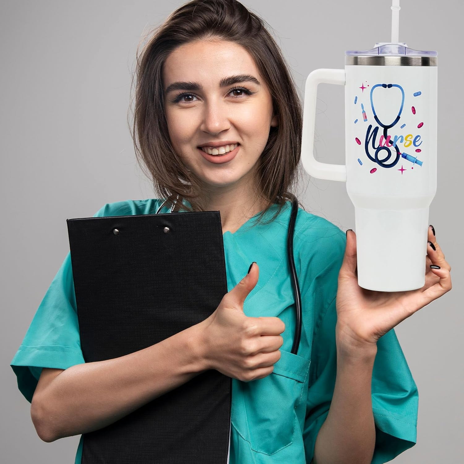 Nurse Gifts - Nurse Gifts for Women - Nurse Nutritional Facts Travel Coffee Mug Gift - 40oz Tumblers Nurse Gifts for Birthday, Christmas, Appreciation Week, Nursing School Graduation for Nurses