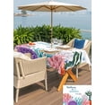 thumbnail image 5 of Outdoor Tablecloth with Umbrella Hole for Patio/Picnic/Party/Camping, Summer Sea Coral Waterproof Table Cloth Rectangle Table Cover Washable, Nautical Coastal Seaweed Starfish Watercolor (60"x 84"), 5 of 8