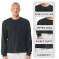 thumbnail image 5 of BELLA + CANVAS Heavyweight Long Sleeve T-Shirts,100% Ring-spun Cotton Crewneck Tee Shirts for Men (Dark Grey+Athletic Heather 2 Pack, S), 5 of 8