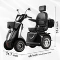 thumbnail image 2 of QEEKA Heavy-Duty 4 Wheel Mobility Scooter for Adults & Seniors,1000W Motor, 500 LBS Weight Capacity,Black, 2 of 7