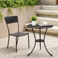 thumbnail image 3 of Tabouret de Jardin Extérieur en Aluminium Coulé Résistant aux Intempéries – Table Bistro Ronde de Patio 23,6 Pouces avec Trou pour Parasol, Table d'Appoint Durable pour Cour Arrière, Véranda, Piscine, Balcon, Terrasse – Couleur Noire, 3 of 8