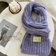 thumbnail image 4 of Red Cashmere Kintted Scarf for Women Winter Warm Neck Tie Small Skinny Scarves Lady Solid Long Korean Christmas Scarf For Women, 4 of 4