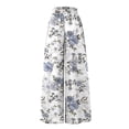 thumbnail image 5 of WTOBBY Women's Floral Print High Waist Wide Leg Palazzo Pants Casual Flowy with Pocket, Designed for Casual Outings, Weekend Getaways and Comfortable All-Day Wear,Light Purple L, 5 of 5