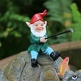 thumbnail image 2 of Garden Fishing Statue Figurines,Dwarf Fishing Statue Garden Decor, Funny Fishing Gnomes Sitting on Tortoise Figurines,Outdoor Fisher Statue,Garden Pondside Gnomes Ornaments Decor,Fishing Lover Gifts, 2 of 8