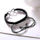 thumbnail image 4 of Pulseras trenzadas KAIYANG ajustables para hombres y mujeres 2 piezas estilo negro y blanco, 4 of 5