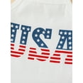 thumbnail image 4 of Baby Girl My First 4th of July Outfit Sleeveless Strap American Stars Striped Flag Tank Top Romper Shorts Headband 3Pcs Set, 4 of 7