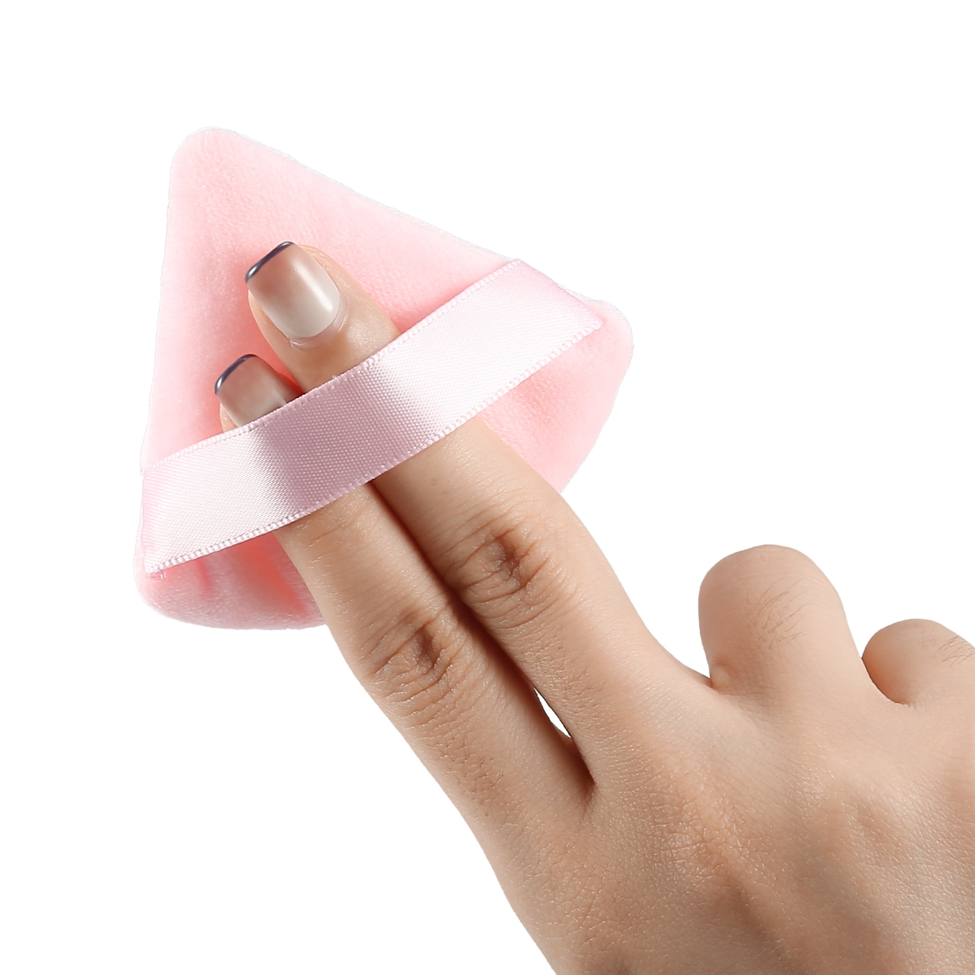 Unique Bargains 2 Pcs Loose  Puff Face Soft Triangle Puff Blender Makeup Tool Pink