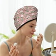 thumbnail image 3 of Yiaed Sailboats And Palm Tree Print Hair Cap with Button,Coral Fleece Hair Towel Wrap for Women Wet Hair,Quick Dry Turban for Wet Hair Long Thick Hair, 3 of 5