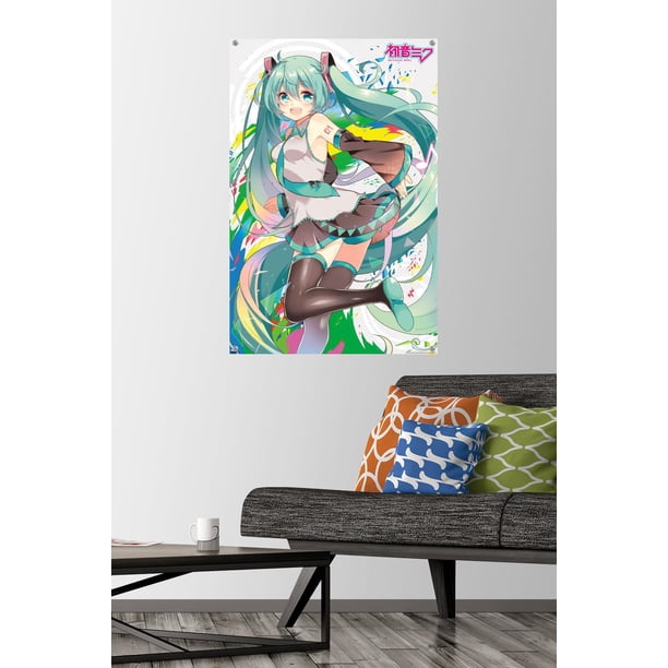 Hatsune Miku - Color Splash Wall Poster with Pushpins, 22.375