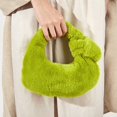thumbnail image 2 of Bolso de felpa anudado de marca para mujer, bolso de piel sintética, bolso de media luna, bolsos de hombro a la moda para mujer, bolsos de hombro para compras con axilas, invierno, 2022 Fivean unisex, 2 of 2