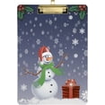 thumbnail image 2 of FMSHPON Christmas Snowman Snowflake Present Clipboard Hardboard Wood Nursing Clip Board and Pull for Standard A4 Letter 13x9 inches, 2 of 5