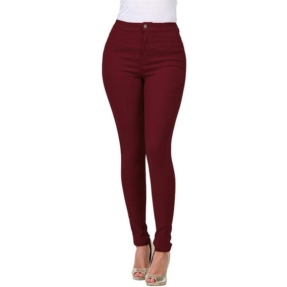 HOT SALE!!Leggings for Women Tummy Control Women's Skinny Jeans Stretchy High Rise Tummy Control Jeggings Summer Butt Lifting Denim Pants Slim Fit Ladies Pants Jean Leggings for Women Wine Xxl