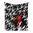 thumbnail image 1 of Lobster Soft Flannel Fleece Throw Blanket, Ocean Fauna Theme Group of Lobsters as Silhouette Shapes Pattern, Cozy Plush for Indoor and Outdoor Use, 70" x 90", Vermilion White, by Ambesonne, 1 of 6