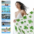 thumbnail image 5 of Clovers St. Patrick's Day Beach Towels Blanket Soft&Absorbent Quick Dry Microfiber Green Shamrock Pattern Pool Towels for Swimming ,Yoga, Sports, Gym, Camping,Large 30X60in, White, 5 of 8