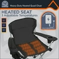thumbnail image 3 of Camp & Go Heavy-Duty Heated Quad Outdoor Camping Chair, Folding Heated Chair with 18" USB Cable, Storage Compartment, and Cup Holder, Black, 3 of 10