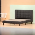 thumbnail image 1 of Zinus Square Stitched Upholstered Platform Bed Frame / Mattress Foundation / Easy assembly/ No Boxspring Needed / Wood Slat Support, Dark Grey, 1 of 7