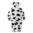 thumbnail image 5 of WhouRiu Girls Halloween Long Sleeve Jumpsuit Cartoon Graphic Zipper Hooded Romper Kids Autumn Winter Warm Cozy Fuzzy Cute Homewear,13-14 Years, 5 of 6