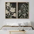 thumbnail image 2 of IDEA4WALL Framed Canvas Print Wall Art Set Elegant Botanical Beige Florals in Dark Illustration Minimalism Nature Plants Pattern Modern Art Wall Decor Nordic for Home Decor - 24"x36"x2 Natural, 2 of 5