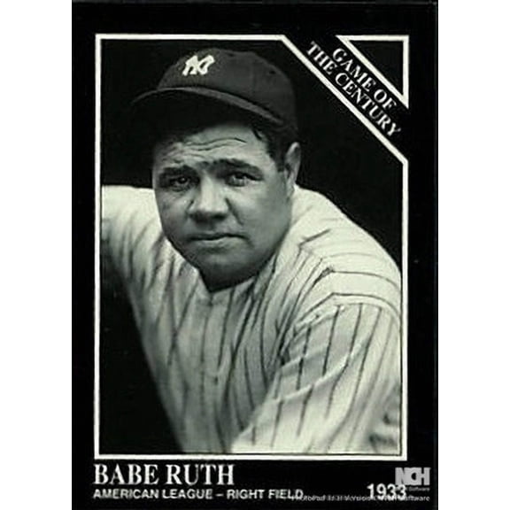 Babe Ruth Yankees Game of the Century 1992 Conlon Collection promo card