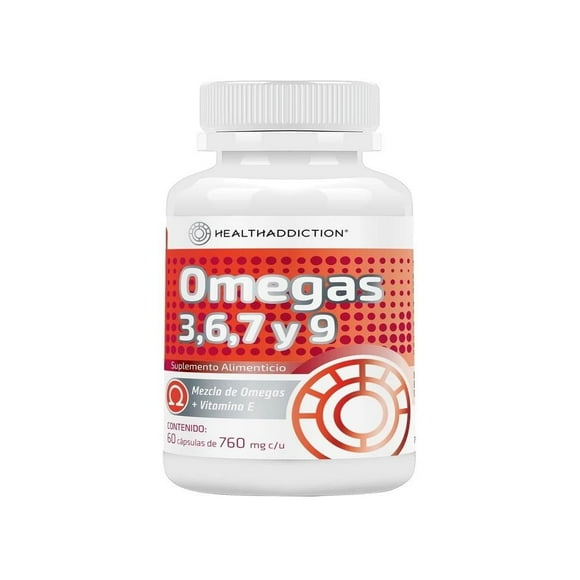 Suplemento alimenticio Healthaddiction Aceite de omega 3,6,7 y 9 60 cápsulas de 760mg c/u