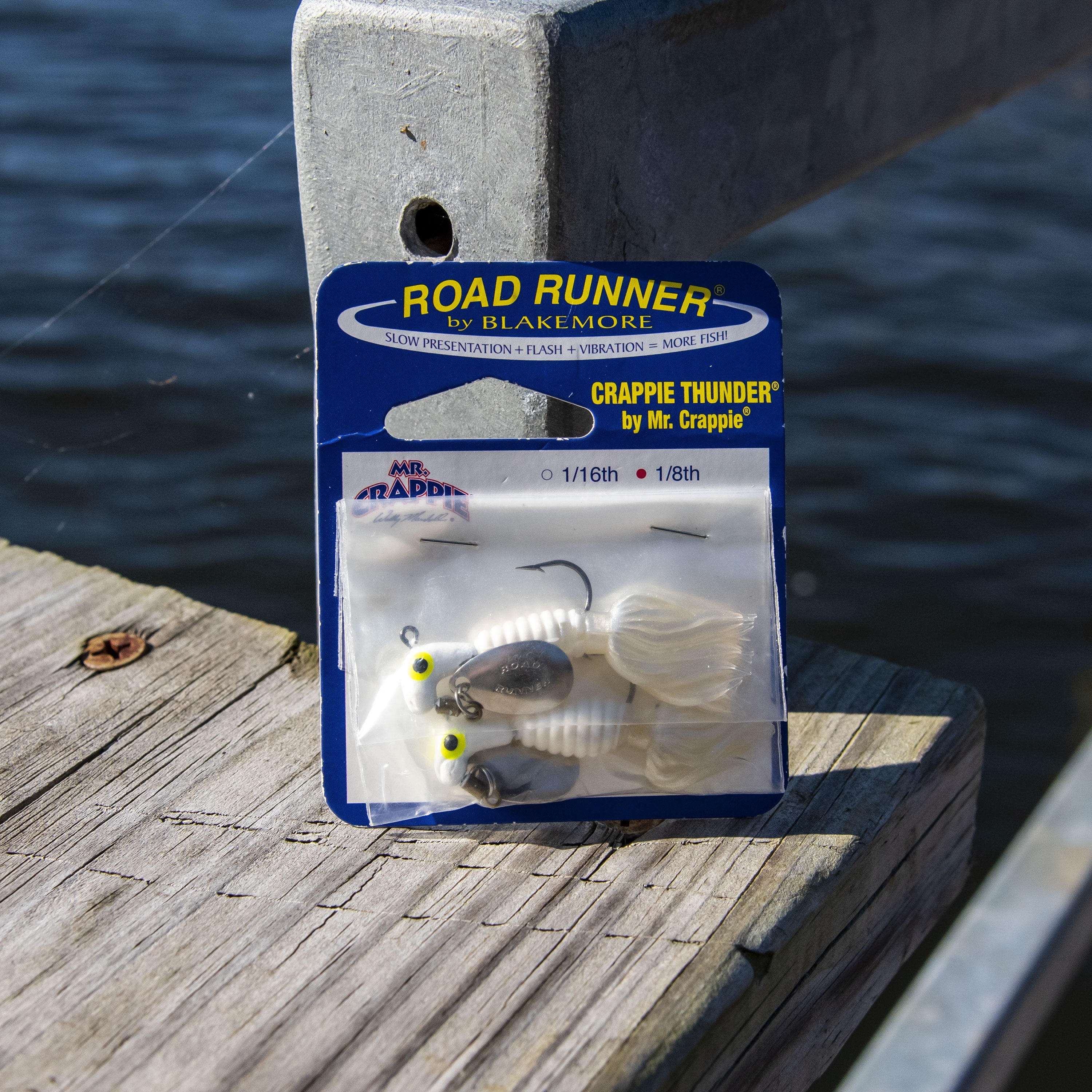 Road Runner Crappie Tamer, White, Underspin Fishing jig.