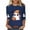 Navy, variant on Women's Long Sleeve Tops Tshirts Crewneck Printed Soft Casual Fall Clothes for Women Tees Blouses Pink L