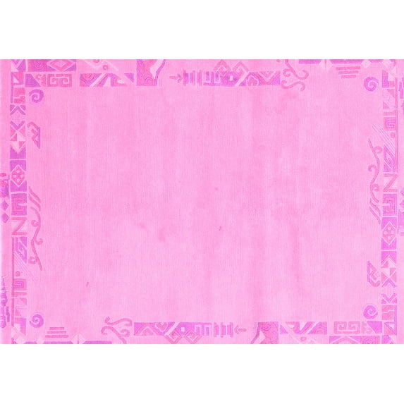 Ahgly Company Indoor Rectangle Solid Pink Modern Area Rugs, 2' x 5'