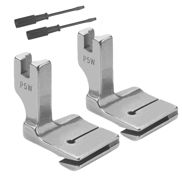 2Pcs Piping Sewing Machine Presser Foot, Gathering Pleated/Shirring Presser Foot P5W for Industrial Sewing Machine