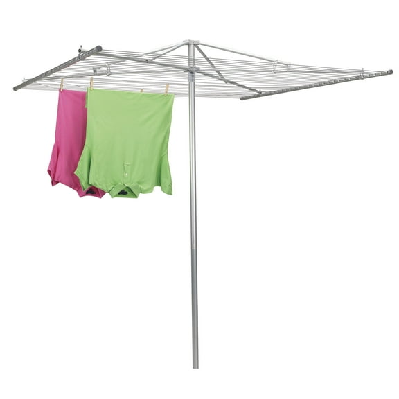 Household Essentials Parallel Clothesline Dryer, Umbrella Clothes Dryer with 182 Feet of Drying Space, Collapsible Top for Easy Storage, rust resistant
