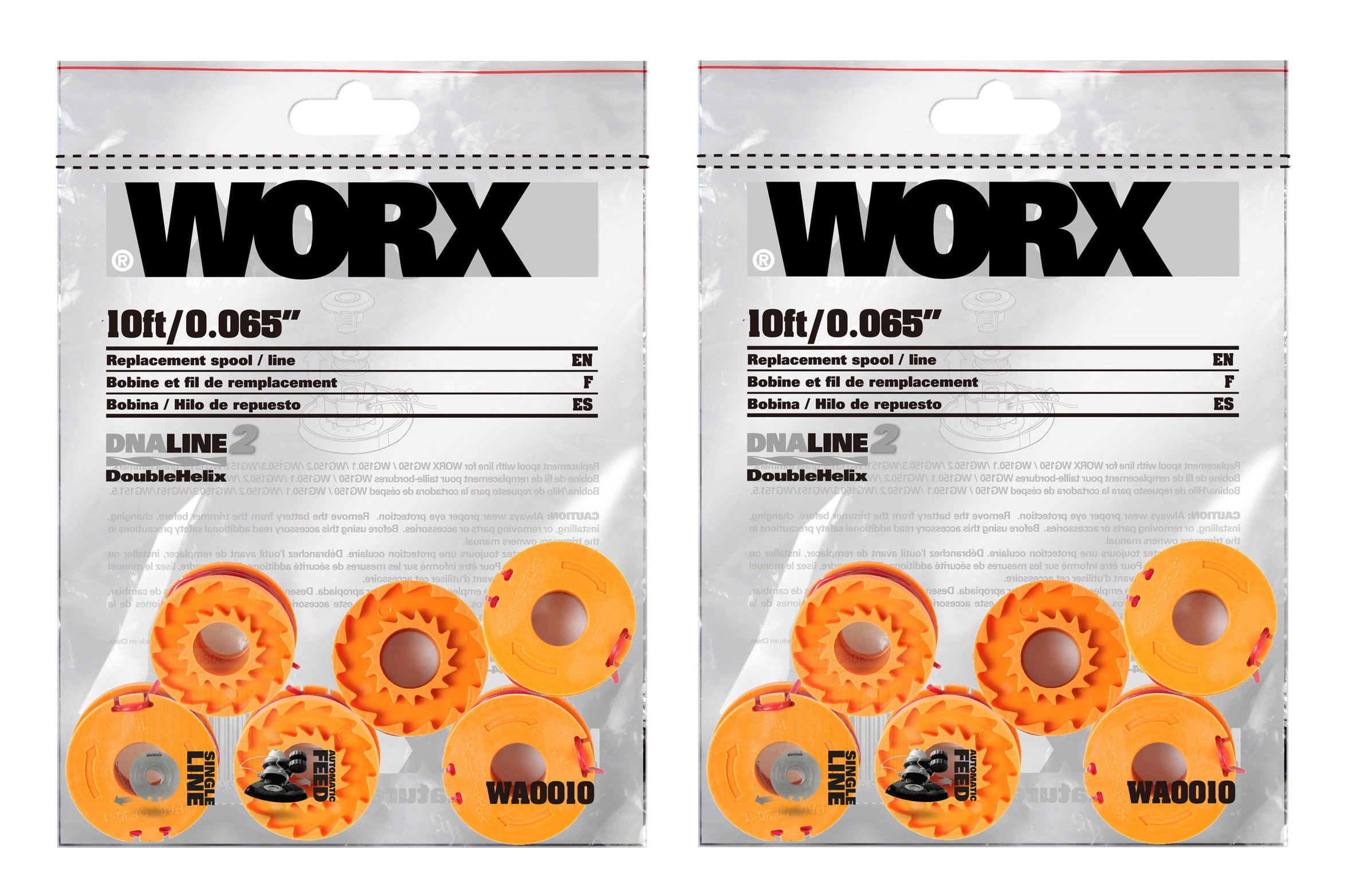 Worx OEM WA0010 10-Foot Grass Trimmer Edger Spool Line 12 Pack WG150 WG151 WG152 by WORX