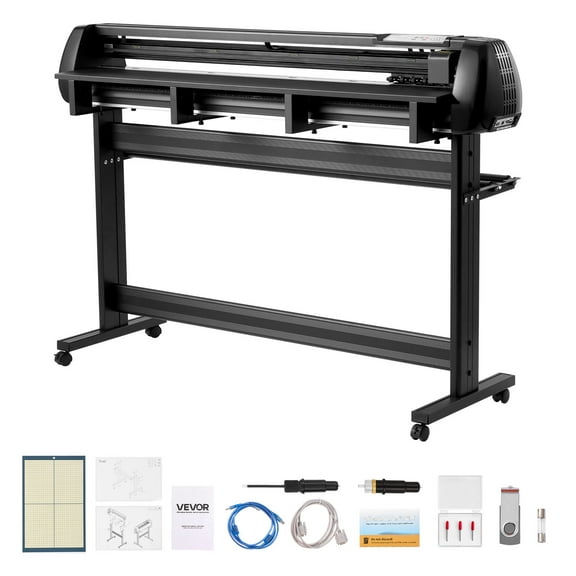 VEVOR Vinyl Cutter Machine, 53 inch Max Feed Width, Dual Blades, Adjustable Force and Speed, LED Display, Vinyl Plotter Cutter Printer with Signmaster Software for Compatible with Windows and macOS