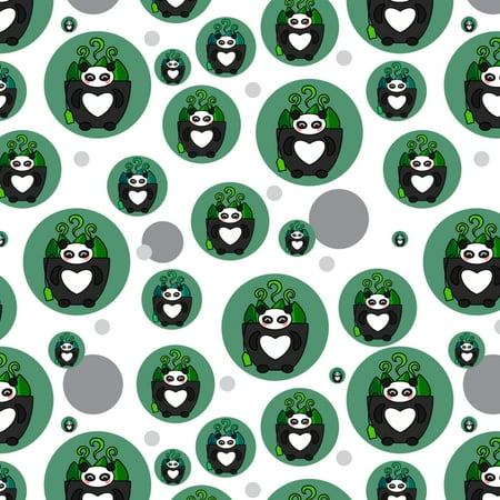Green Tea in Giant Panda Bear Mug Premium Gift Wrap Wrapping Paper Roll